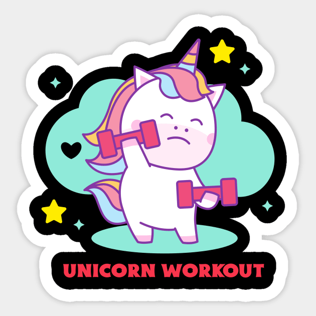 Unicorn Workout | Cute Baby Sticker by KidsKingdom